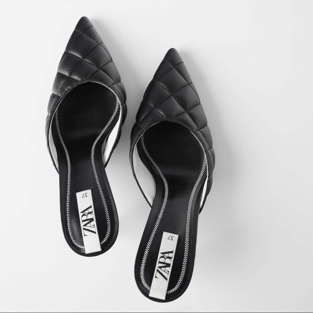ZARA Quilted Mules size 8